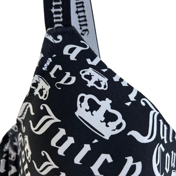 JUICY COUTURE Black Logo Demi Full Coverage Bra Size 42D - Picture 3 of 9